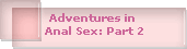 Adventures in 
Anal Sex: Part 2