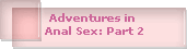 Adventures in 
Anal Sex: Part 2